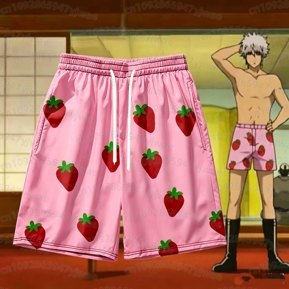 Anime Cosplay Anime - 2026 Men's Pink Strawberry Short Pants