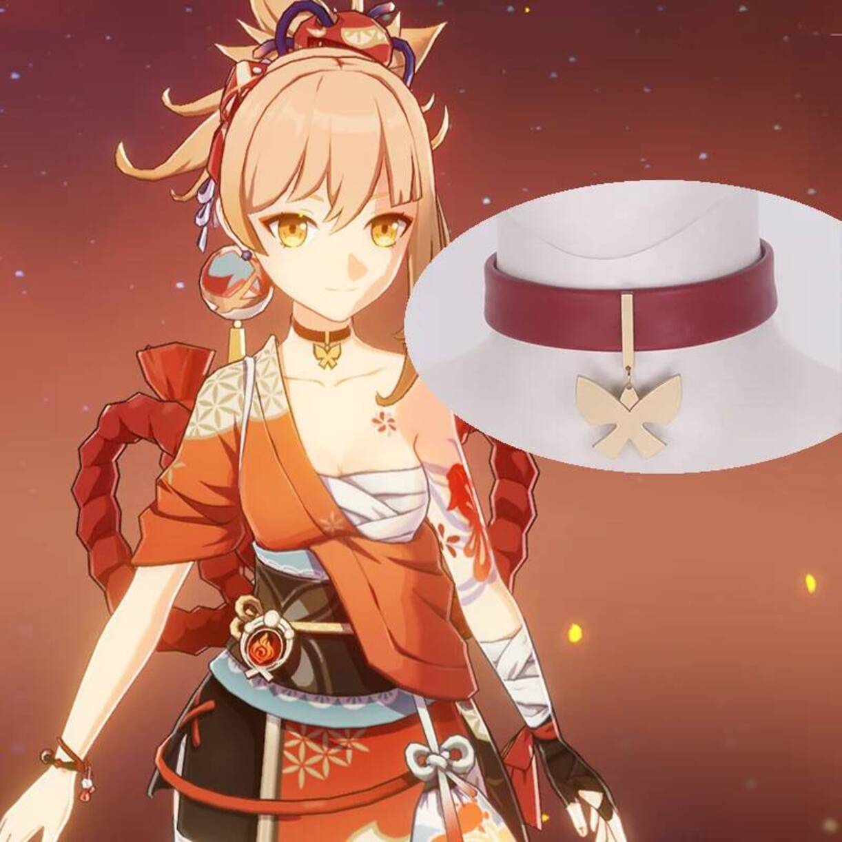 Queen Anime Cosplay - Game Genshin Impact Yoimiya Necklace Choker