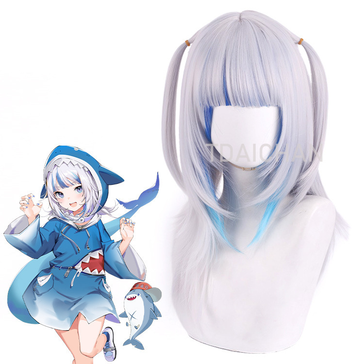 2025 Gawr Gura Cosplay Wig Whi - Anime Cosplay Event 2025 ulasan dan harga