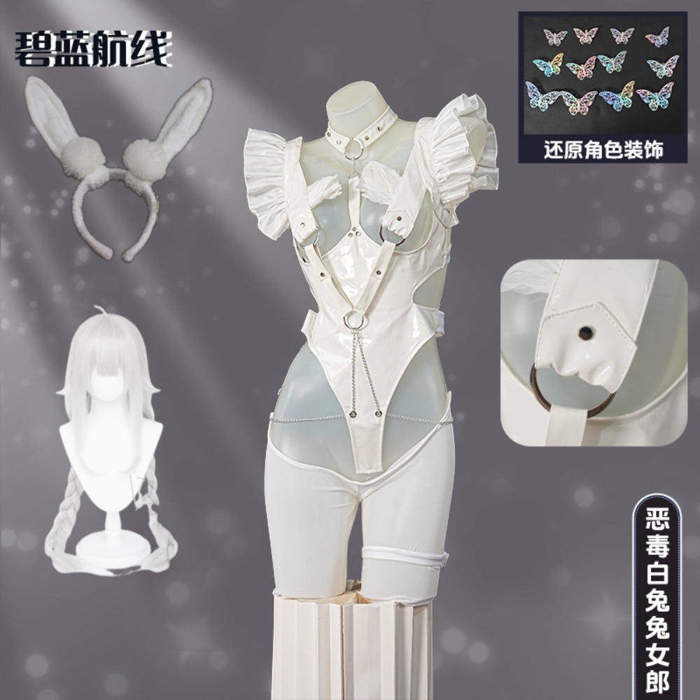 Azur Lane Le Malin Lazy White  - Cosplay Anime Bunny Girl ulasan dan harga
