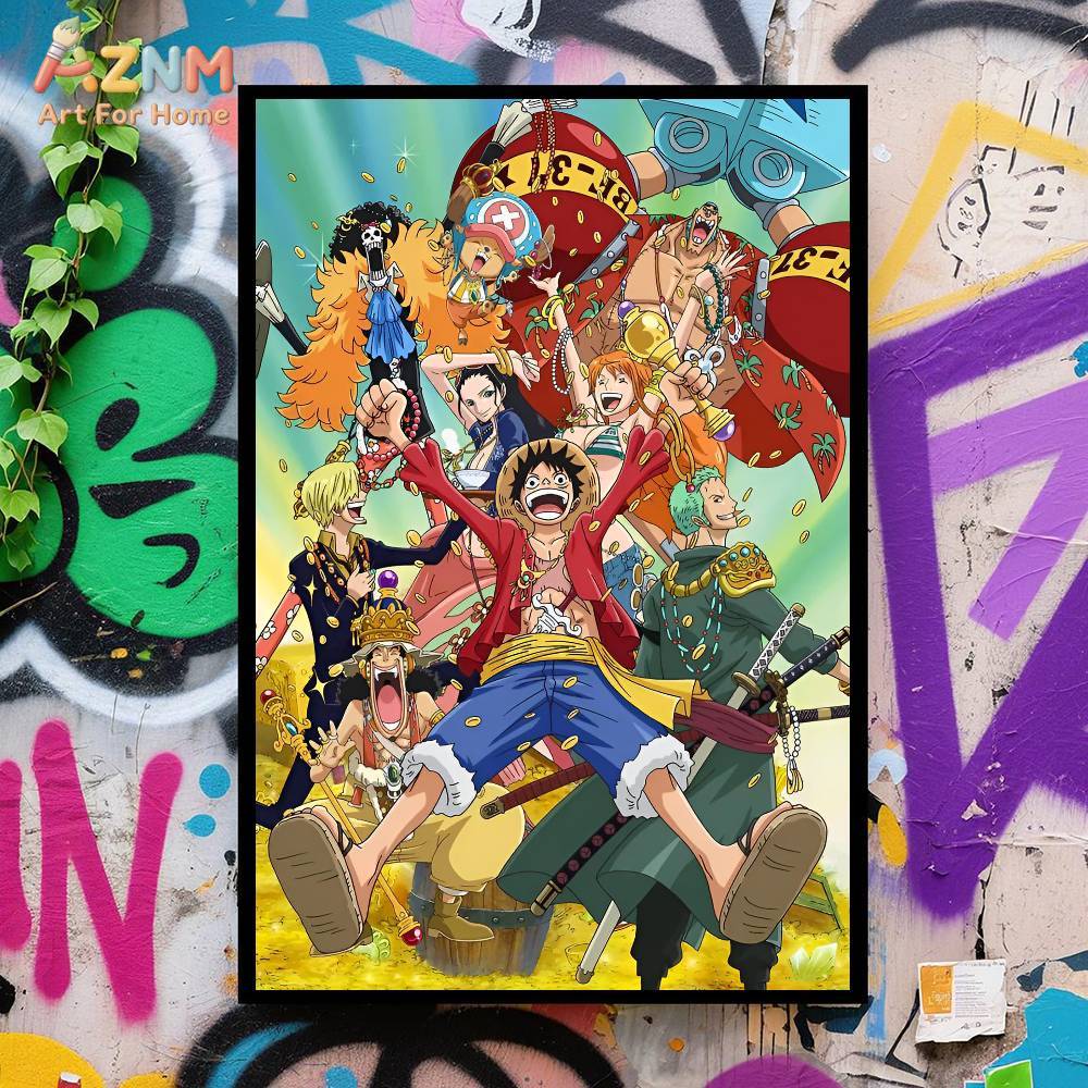 AZNM One Piece Unframed Canvas - One Piece Straw Hat ulasan dan harga