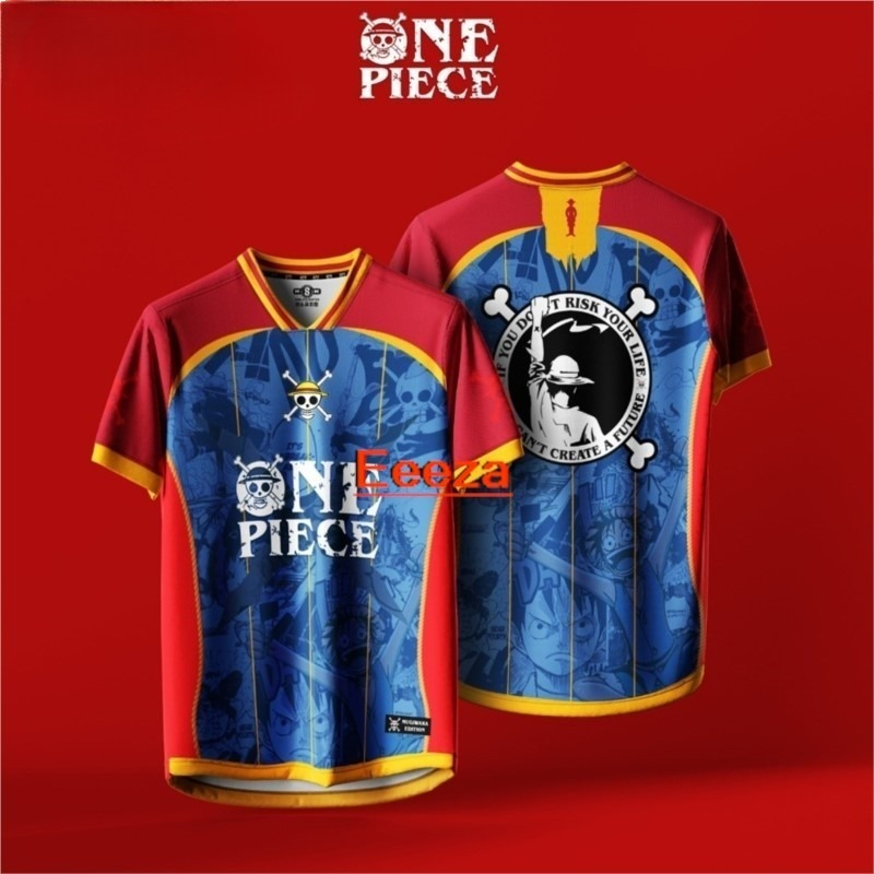 One Piece Luffy 3D Print Jerse - One Piece Straw Hat ulasan dan harga