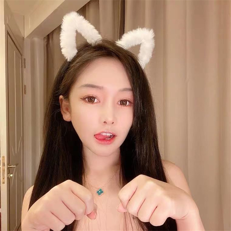 Cute Furry Kitten Ears Hairban - Anime Cosplay Korean Girl ulasan dan harga