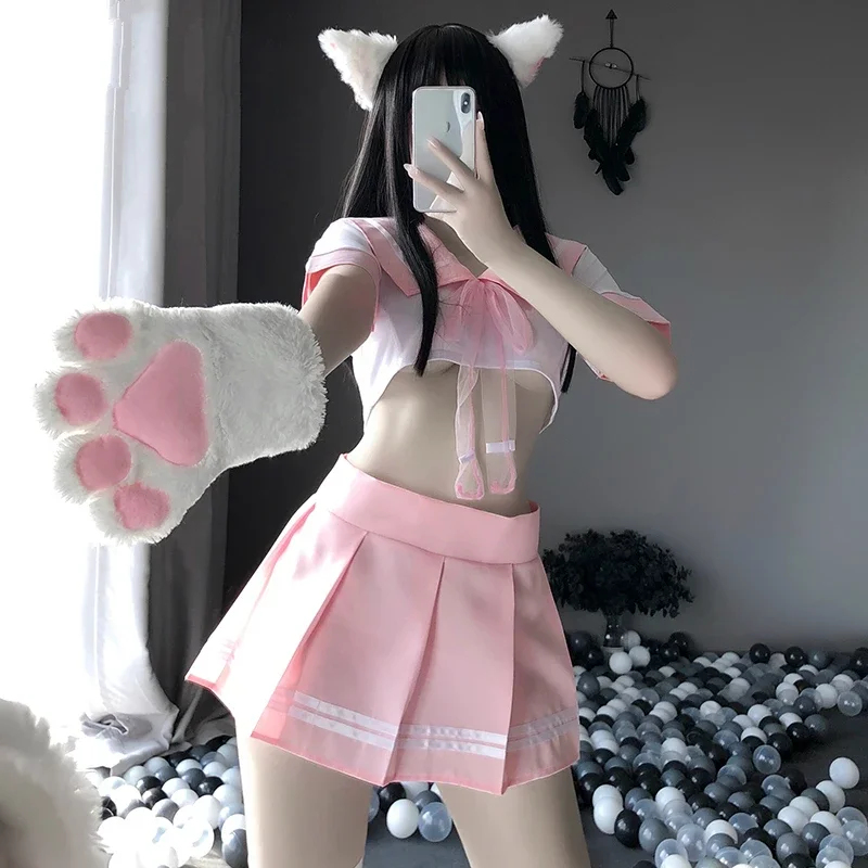 2026 Korean Short Shirt Pleate - Anime Cosplay Korean Girl ulasan dan harga