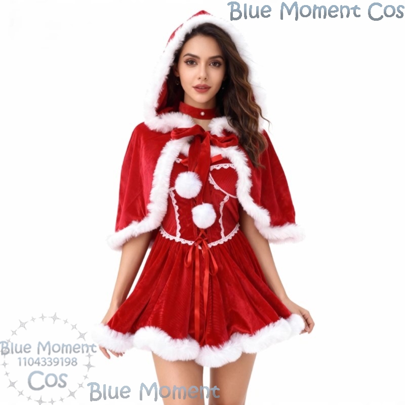 2025 Christmas Red Dress White - Anime Cosplay Event 2025 ulasan dan harga