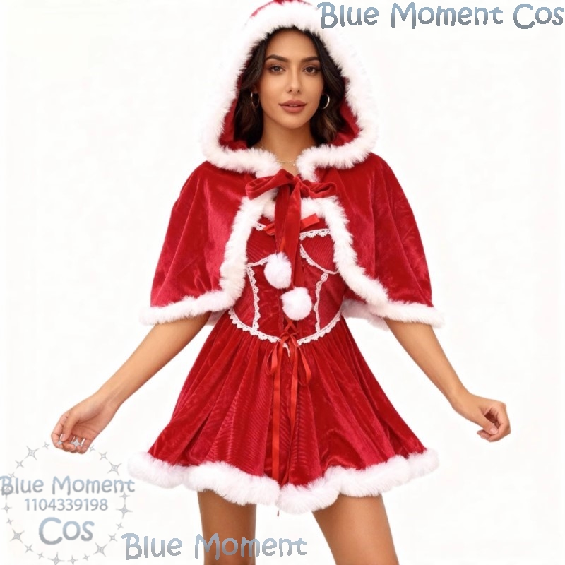 2025 Christmas Red Dress White - Anime Cosplay Event 2025 ulasan dan harga