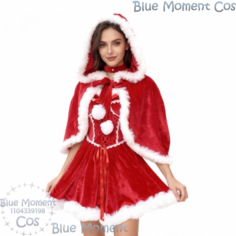 2025 Christmas Red Dress White - Anime Cosplay Event 2025 ulasan dan harga